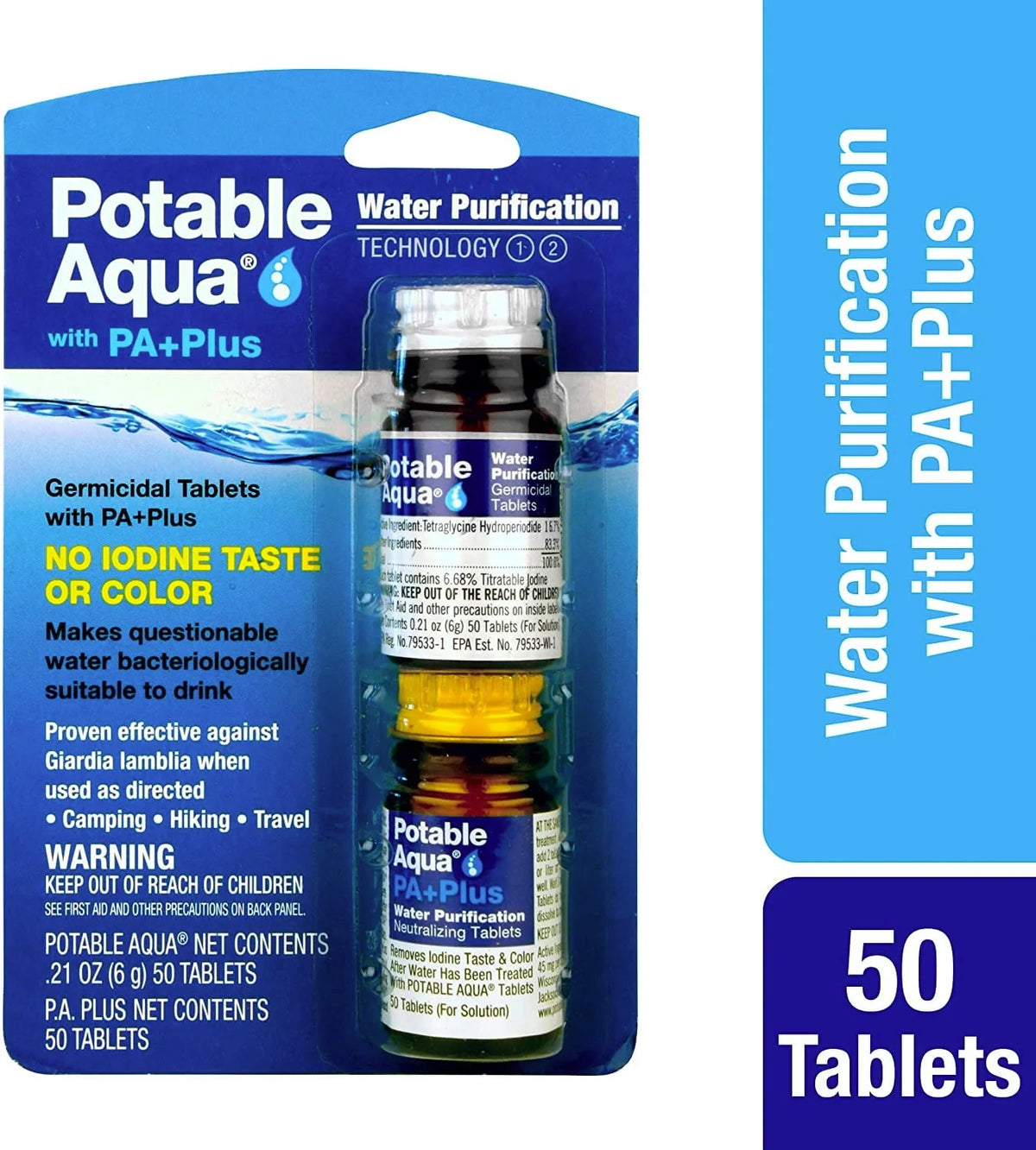 Water Purification Tablets, Two 50 Count Bottles R4066