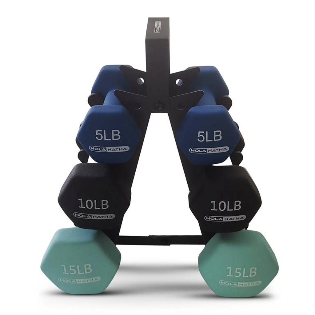 3, 5, and 8 Pound Dumbbell Hand Weight Set with Storage Rack J740499