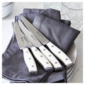 4pc Steak Knife Set with White Handle U47849