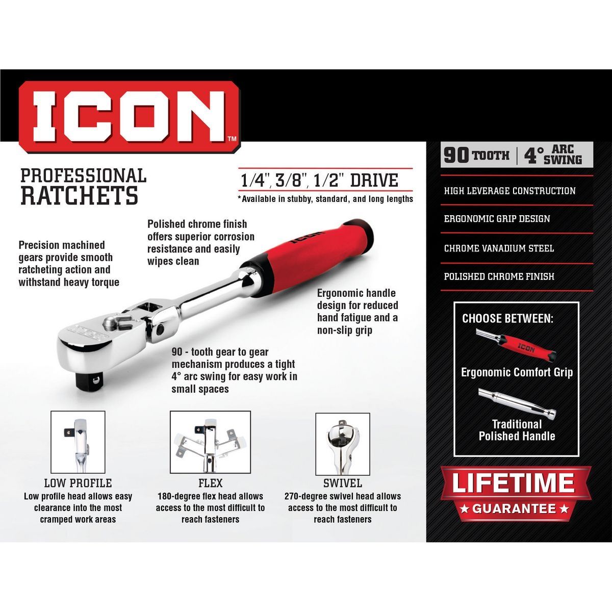 1/2 in. Drive Flex-Head Ratchet U746