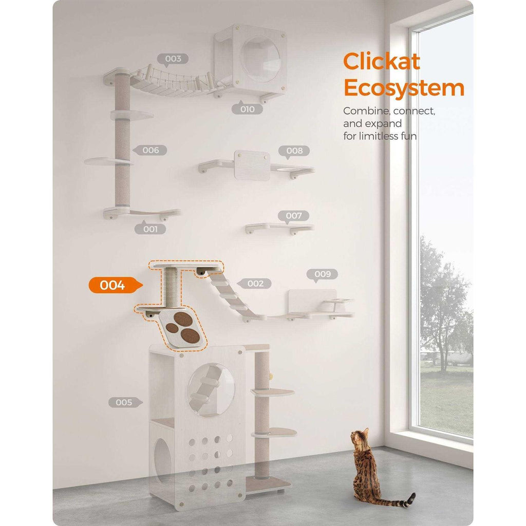 Wall-Mounted Cat Stairs with Shelves O5049