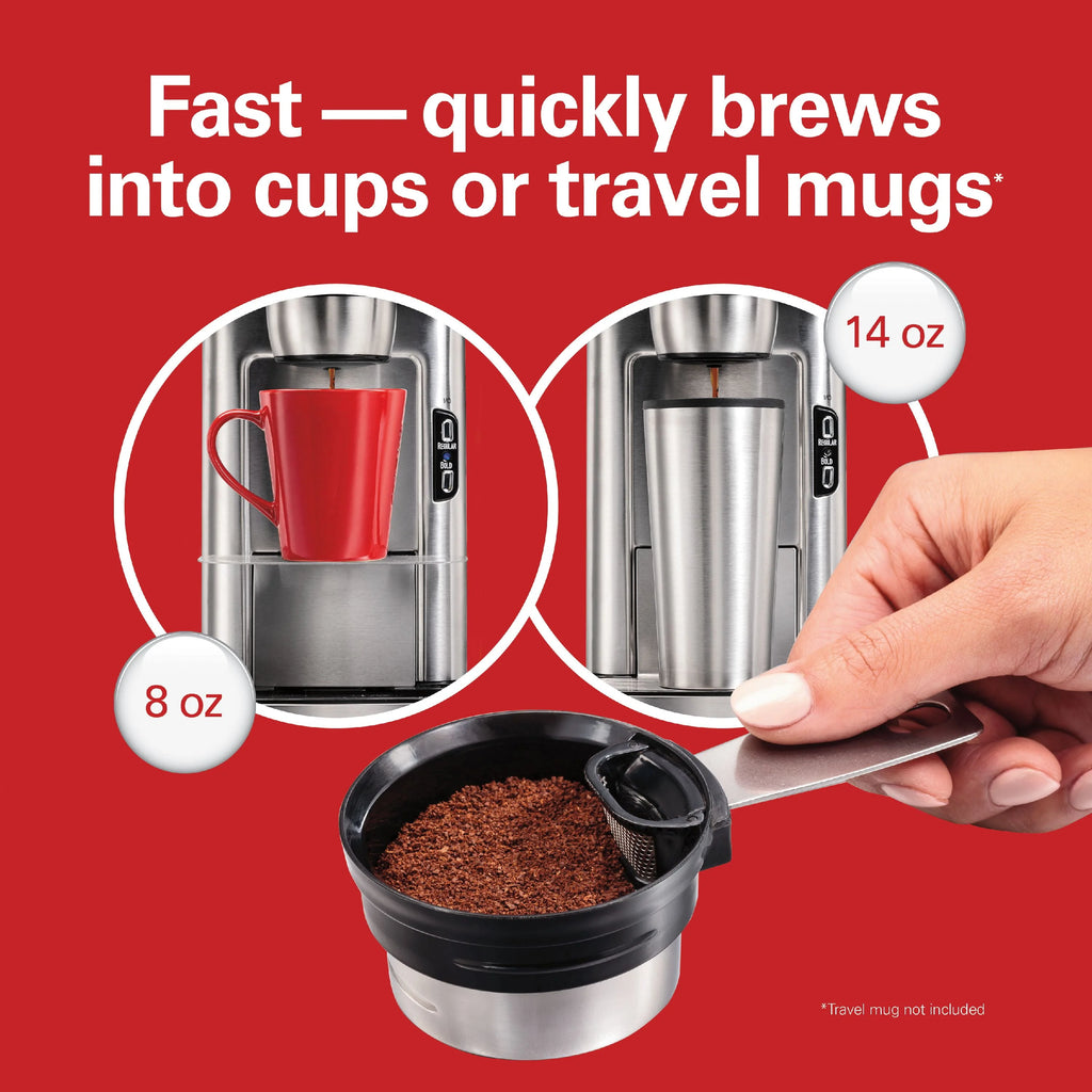 Single-Serve Coffee Maker, 14 oz. Stainless Steel J762