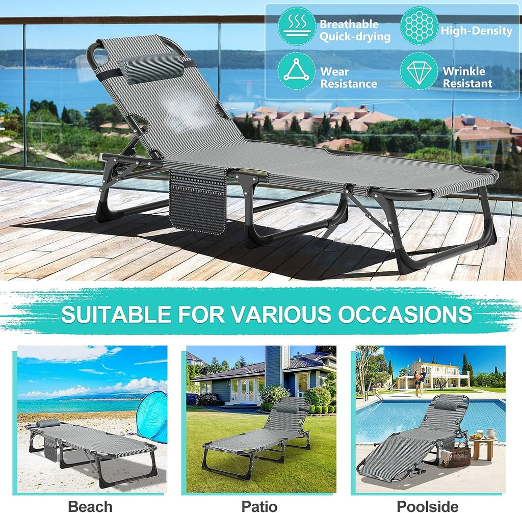 Portable Folding Camping Cot Bed with Mattress & Pillow F538