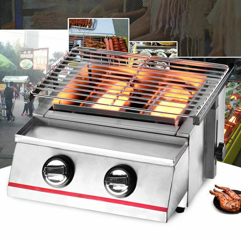 2 Burners Portable Stainless Steel Gas Grill V4574