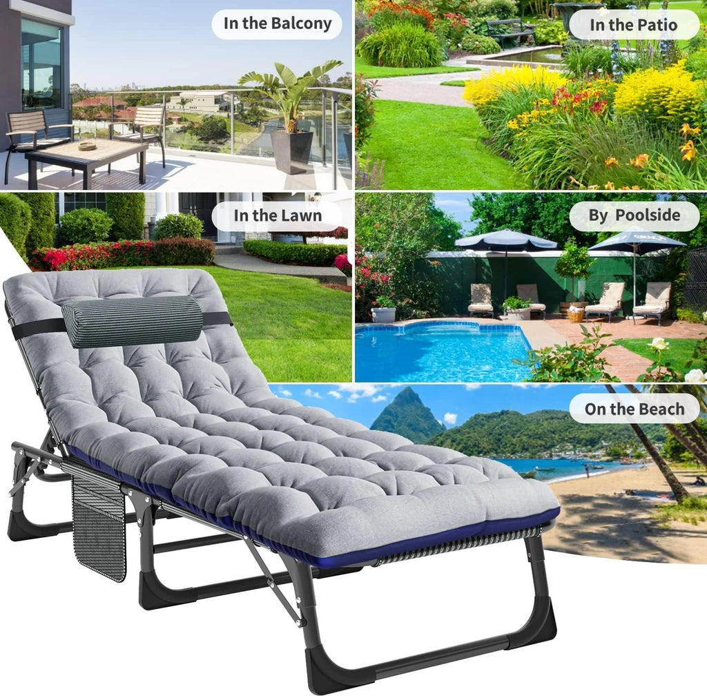 Portable Folding Camping Cot Bed with Mattress & Pillow F538