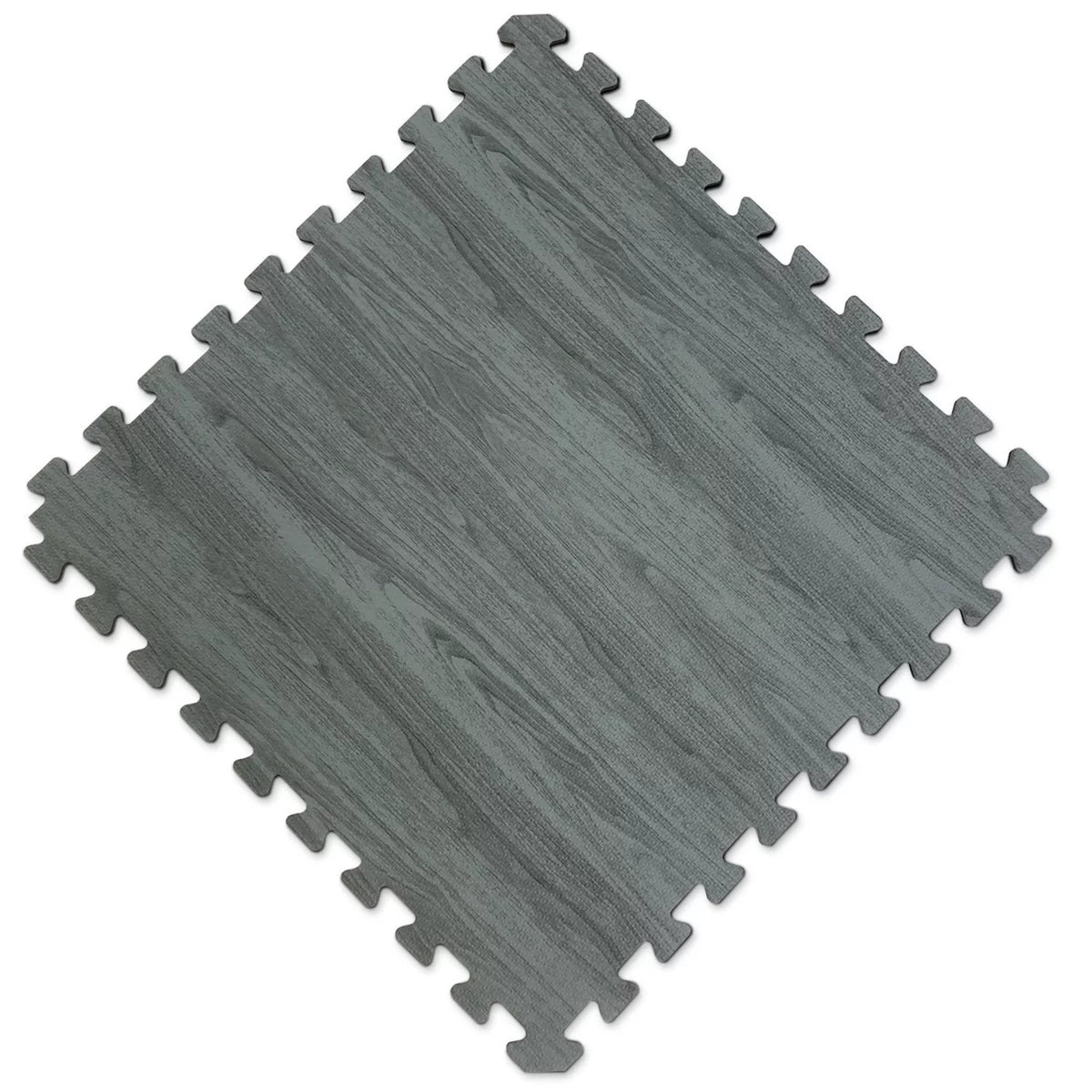 25 x 25 Reversible Foam Flooring, Gray Wood & Black, 8 Tiles S4211