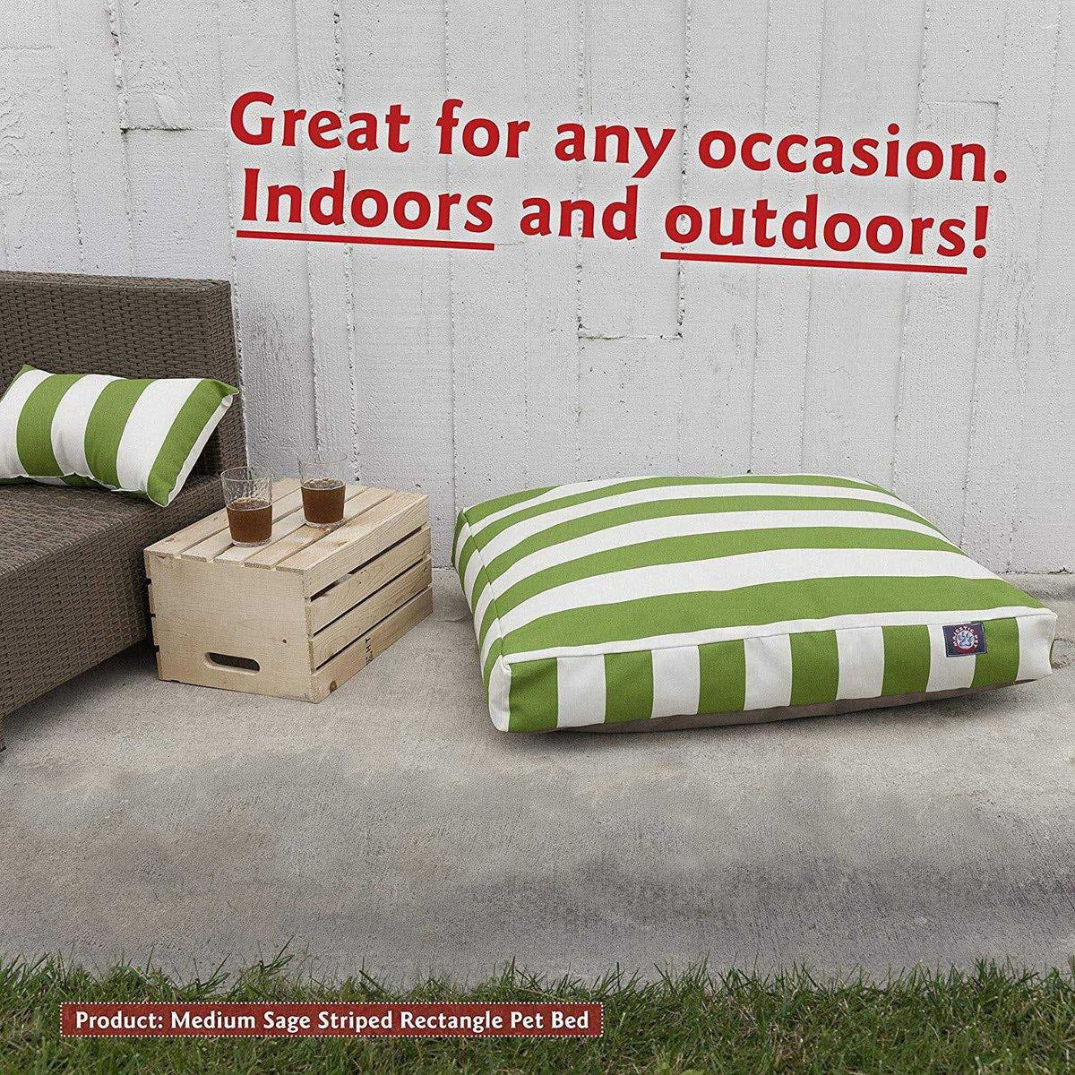 Vertical Stripe Dog Bed A845286