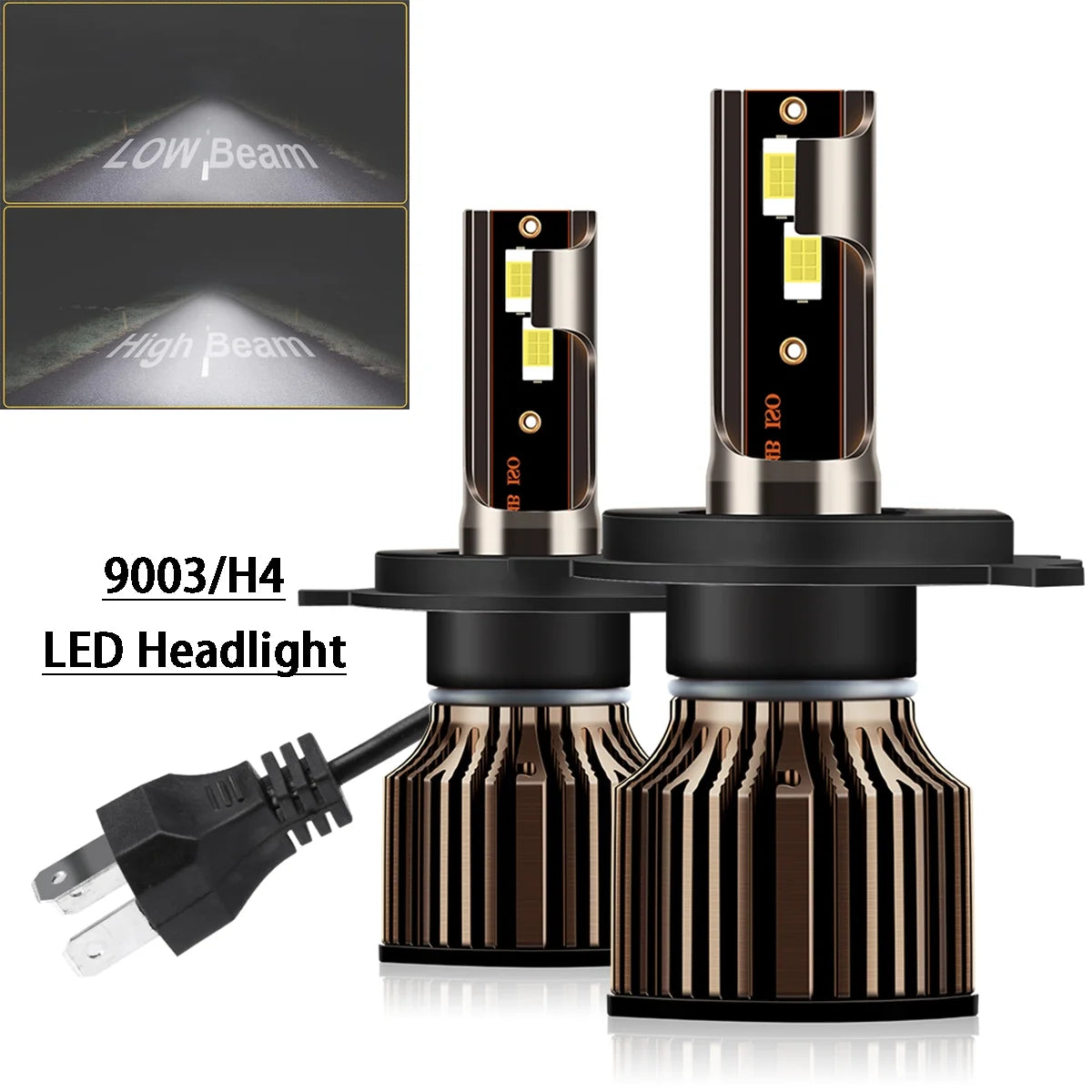 9003 H11 LED Headlight Fog Light Bulbs 6500K Cool White Pack of 4 P986086