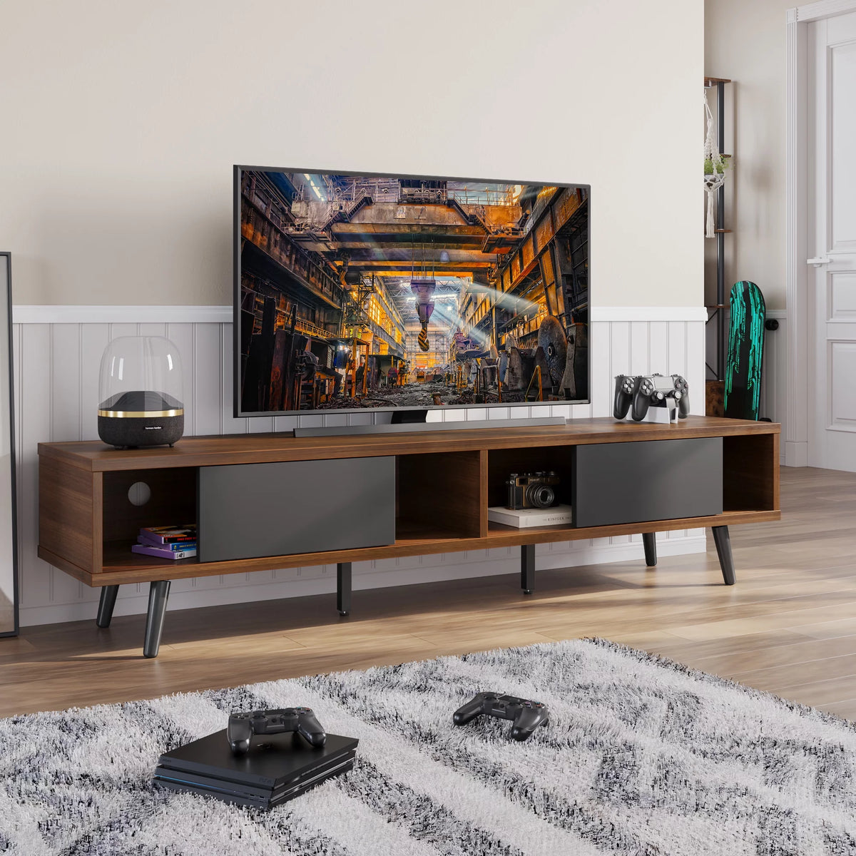 Mid Century Modern TV Stand with Storage P239