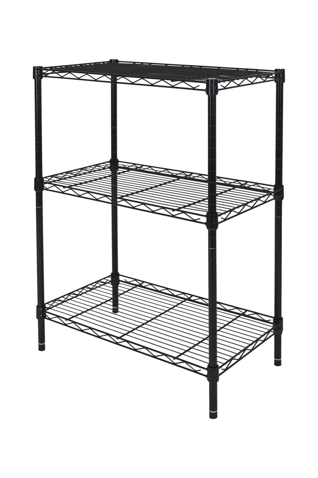 Steel 3-Tier Storage Shelf Unit Black D3083