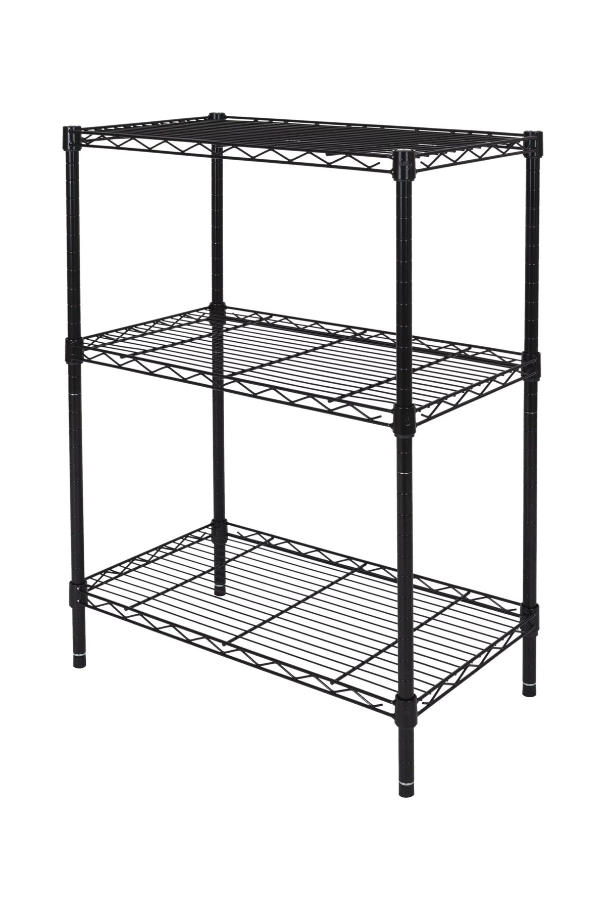 Steel 3-Tier Storage Shelf Unit Black D3083