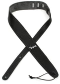Leather Suede Back 2.5" Strap Black J957