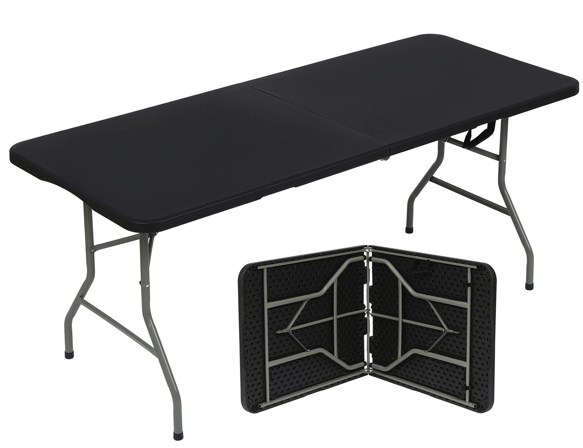 6ft Folding Table Black Q161481