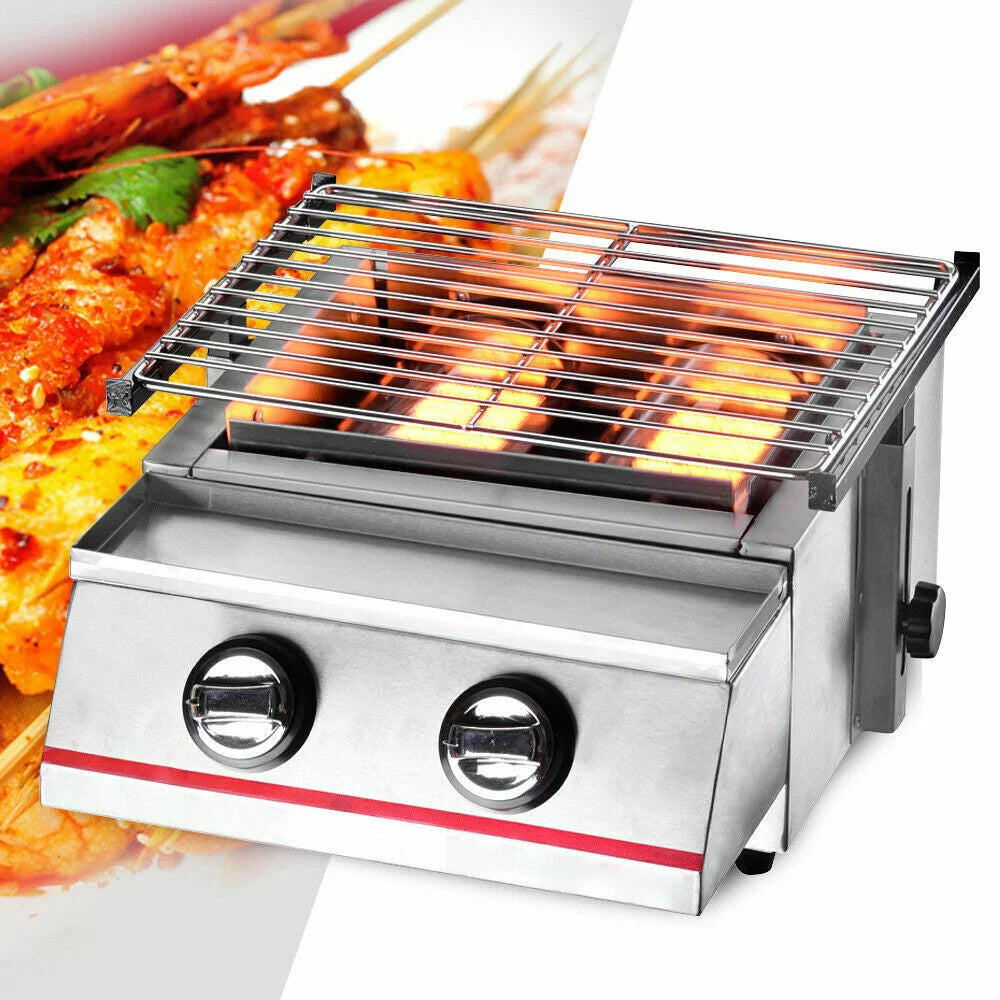 2 Burners Portable Stainless Steel Gas Grill V4574