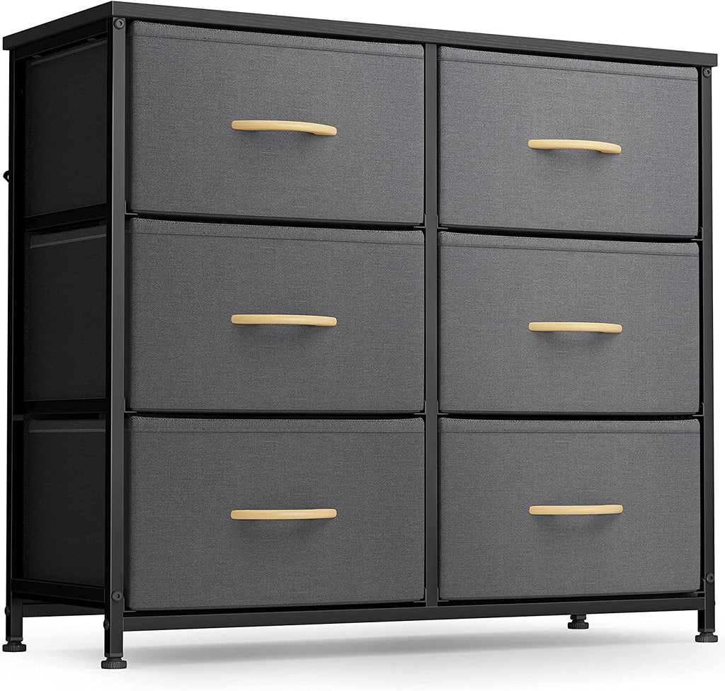 Black Grey 6 Drawer Dresser F566802