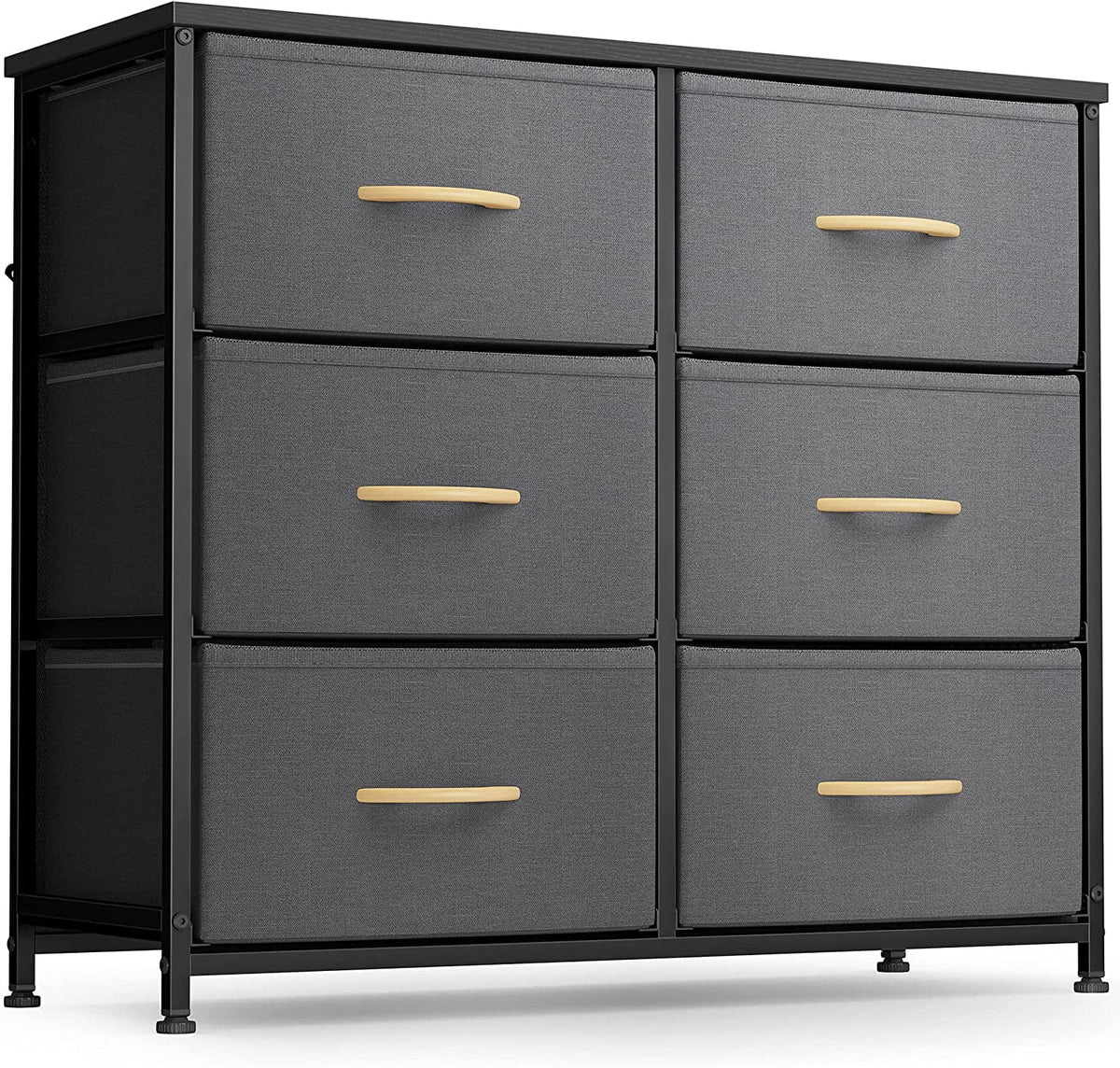 Black Grey 6 Drawer Dresser F566802