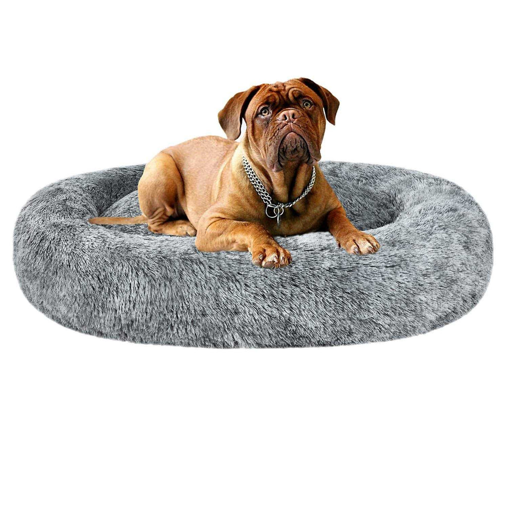 Oval Shag Faux Fur Washable Dog Bed V3715