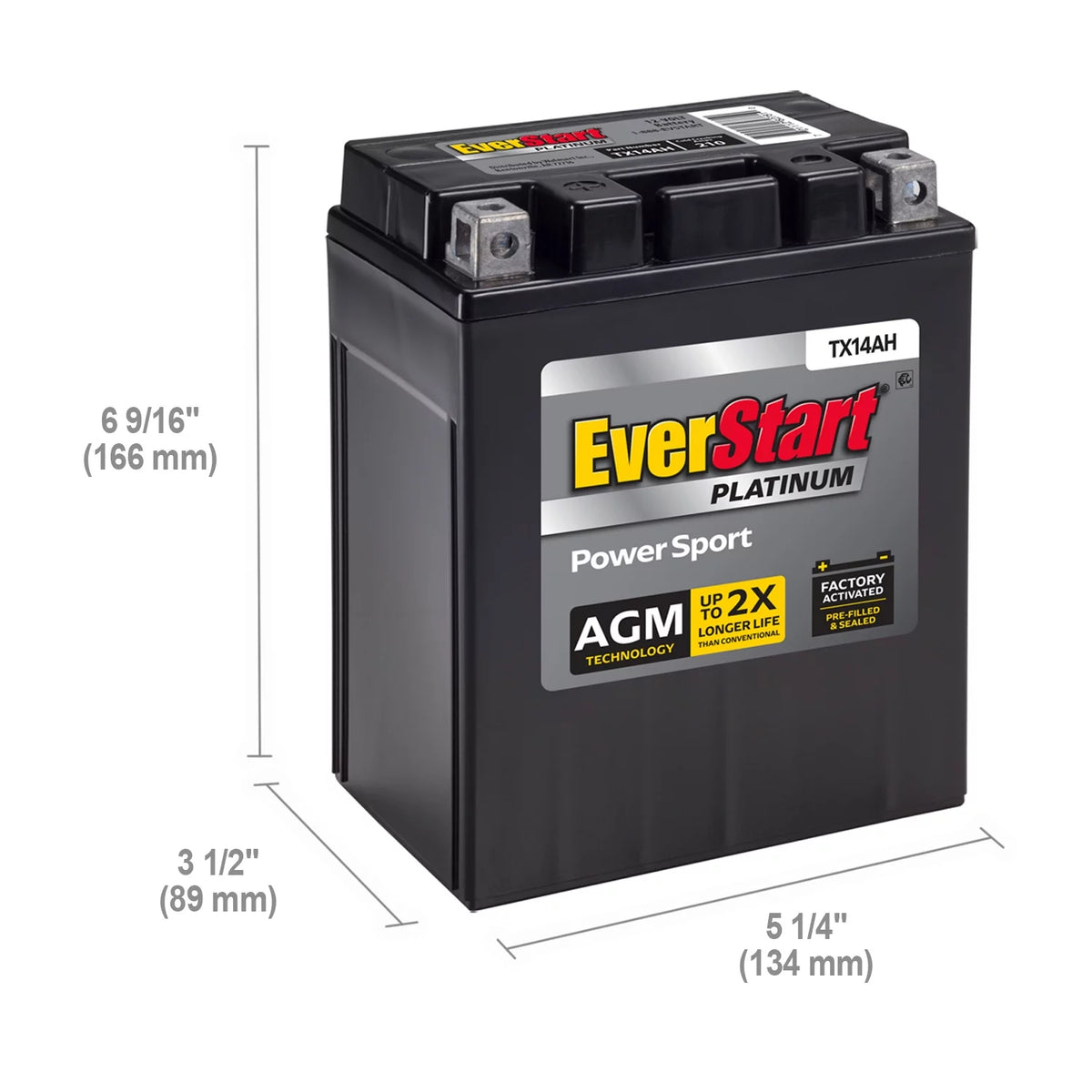 AGM PowerSport Battery Group Size TX14AH 12 Volt 220 CCA O5307