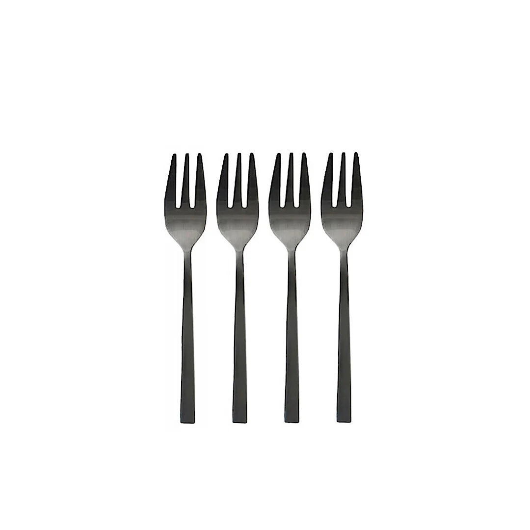 Black 14.4cm Cake Cutlery Fork 4 Pcs M807678