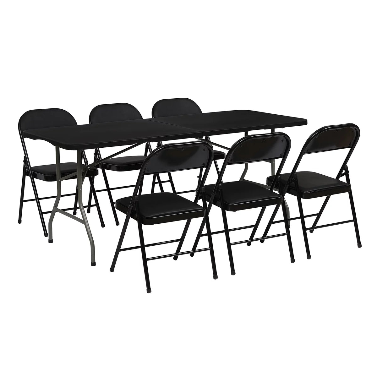 6ft Folding Table Black Q161481