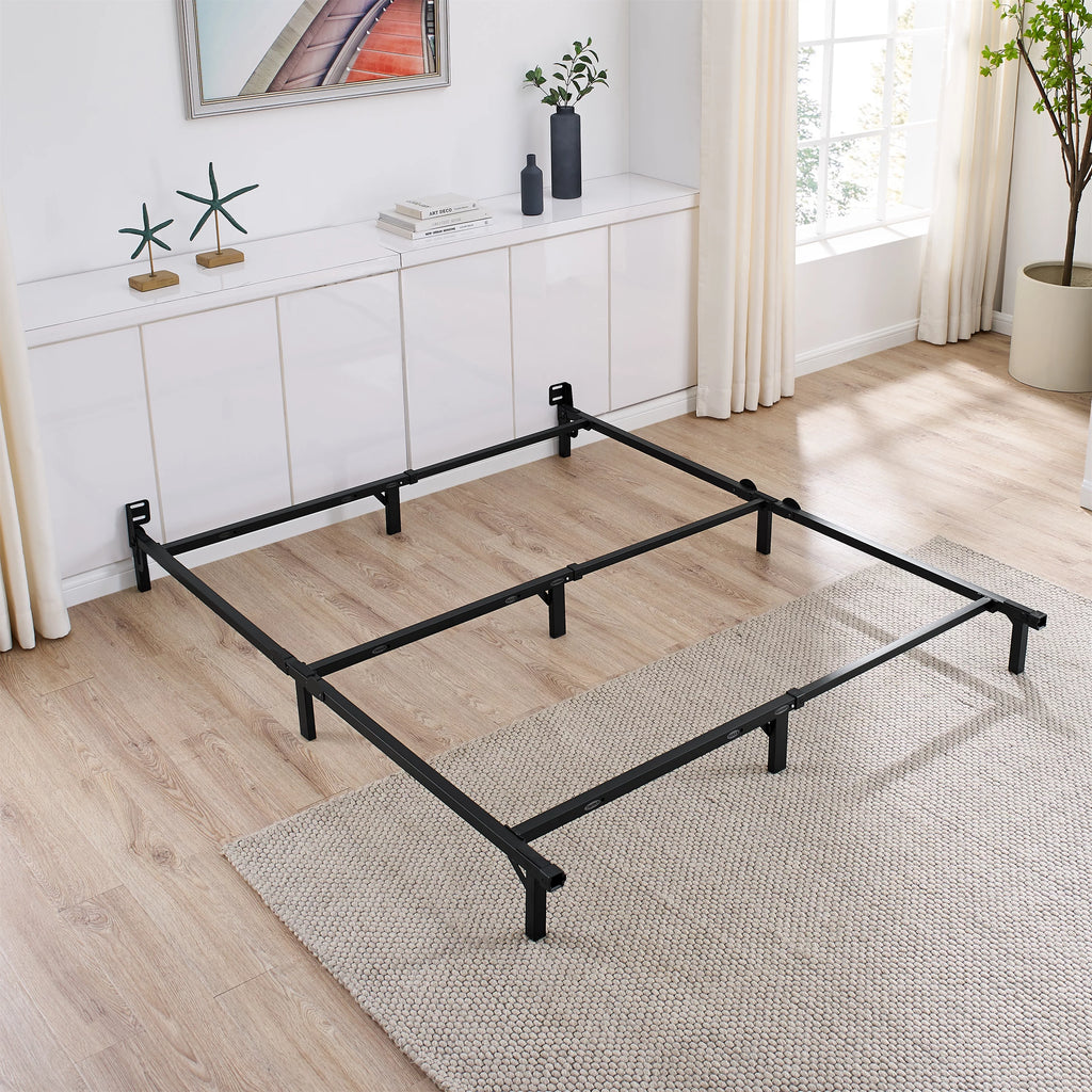 Adjustable Metal Bed Frame, Black, Twin - Queen L48830