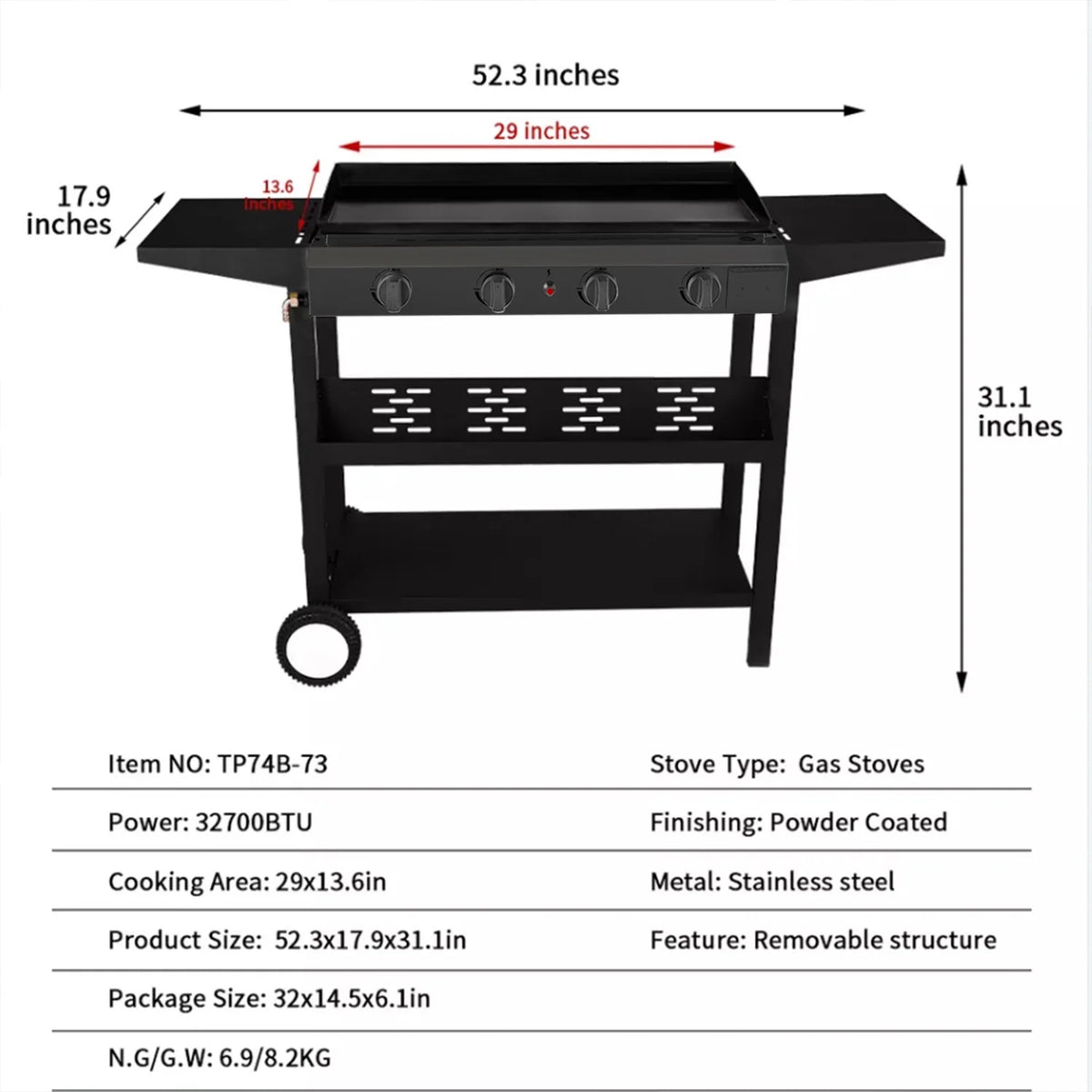 4-Burner Propane Gas Grill K5355