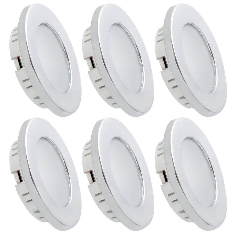 LED Recessed Ceiling Light Warm White Silver Bezel Pack of 6 N576909