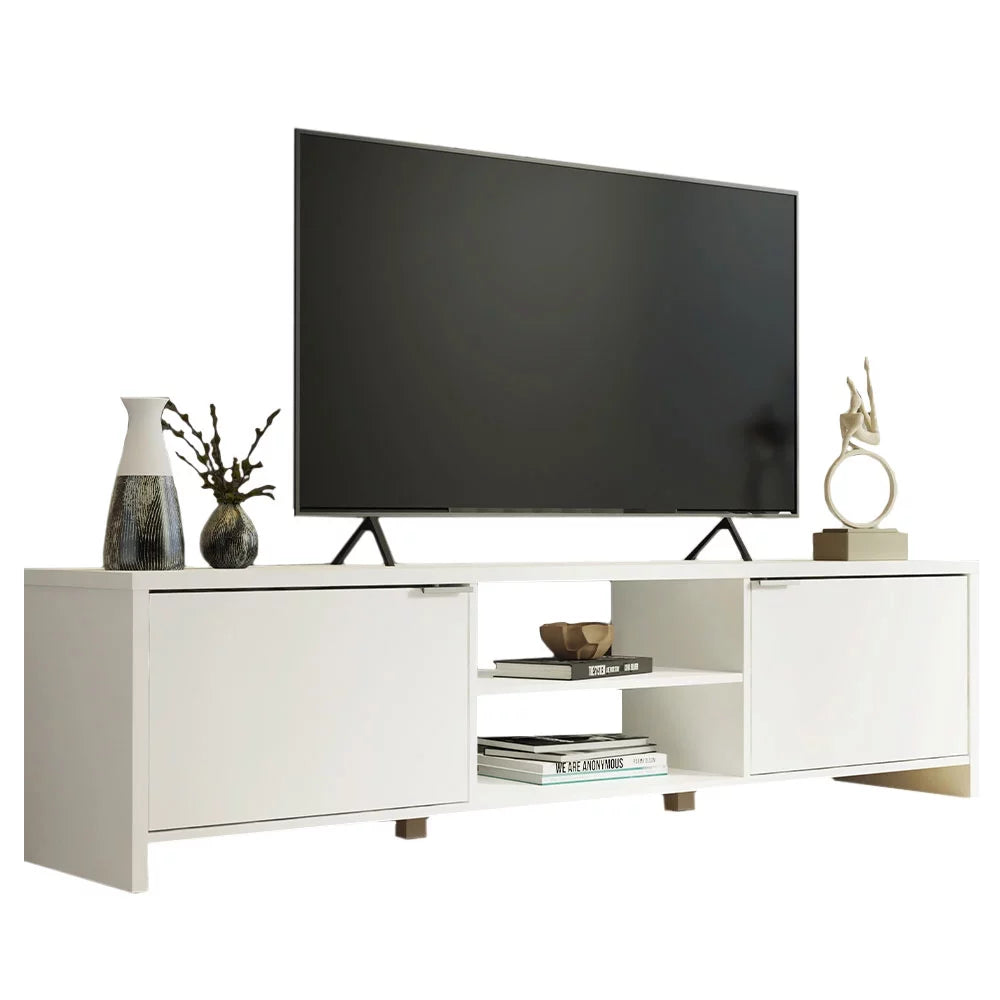 Black TV Stand with Storage and Wire Management L83368