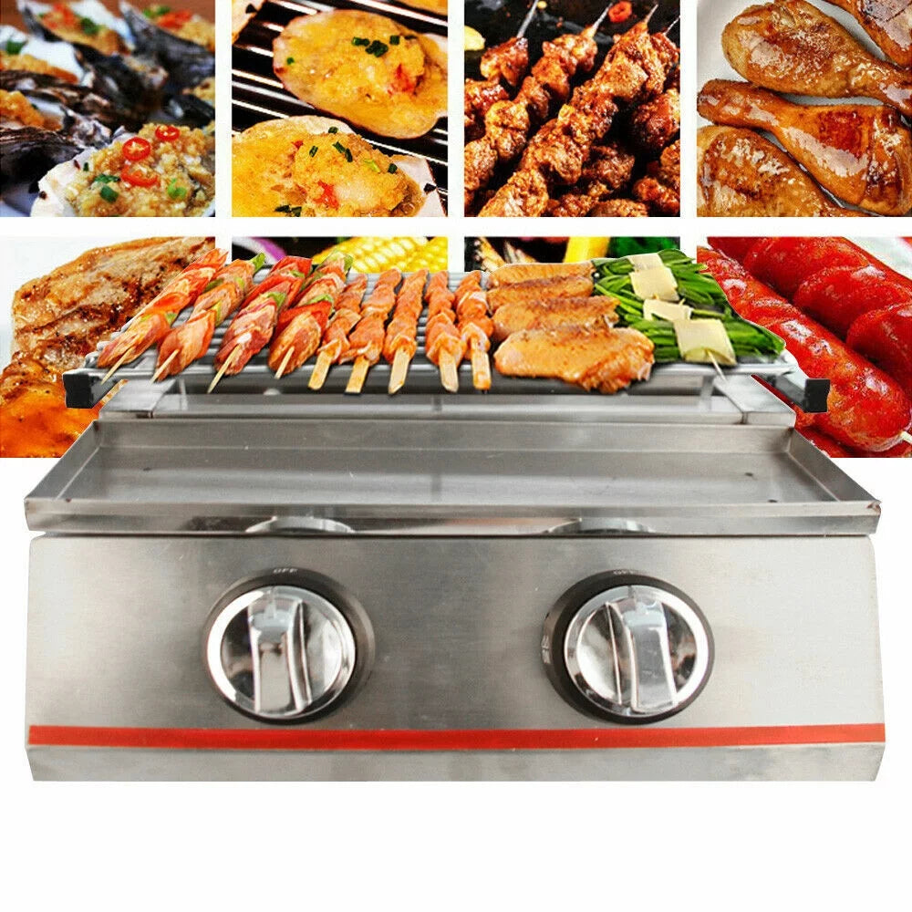 2 Burners Portable Stainless Steel Gas Grill V4574