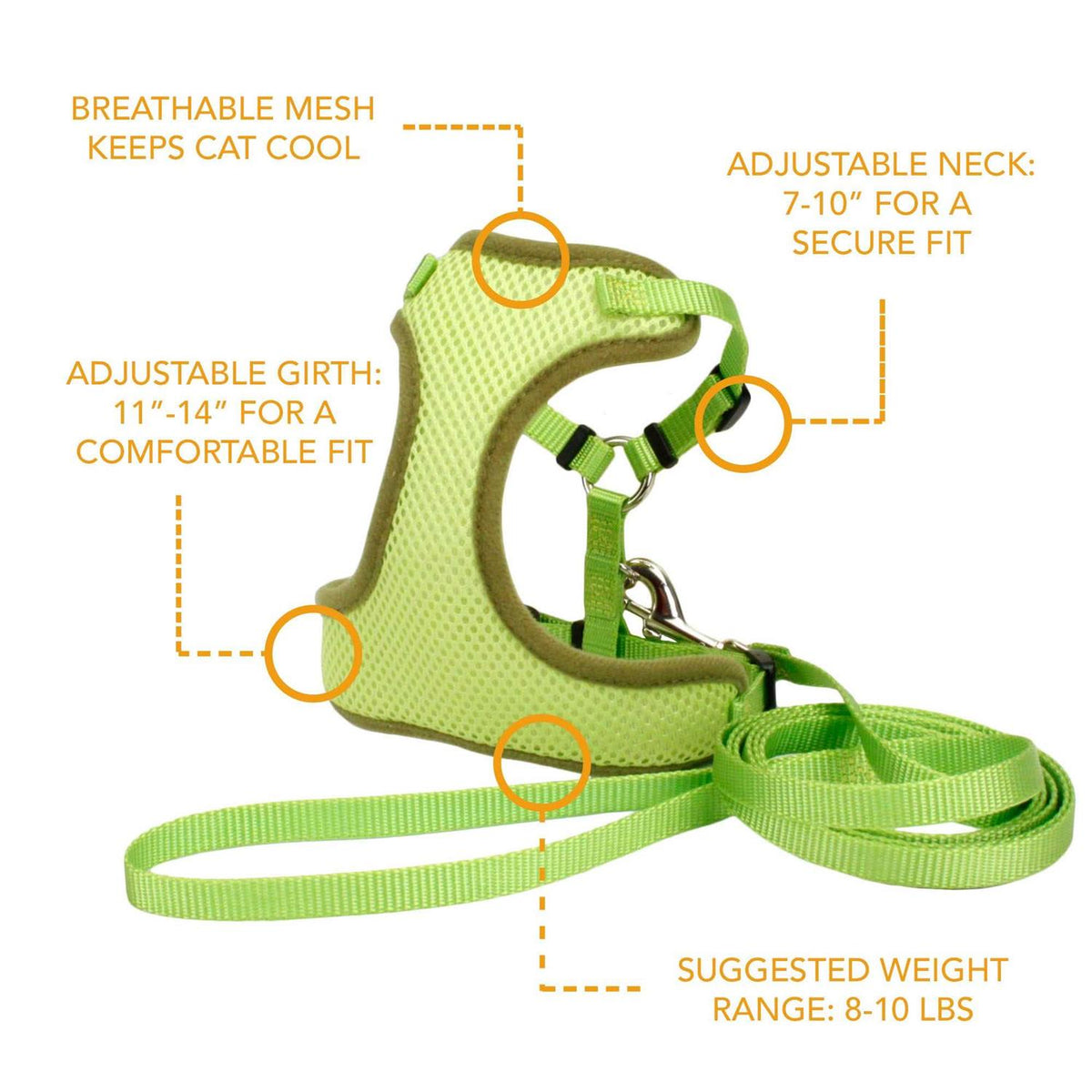 Adjustable Cat Harness with Leash V871128