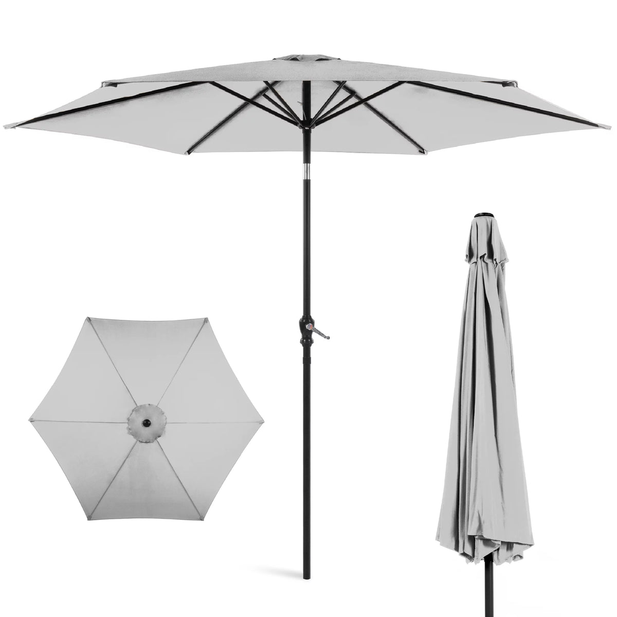10ft Steel Patio Umbrella with Crank and Tilt J343802