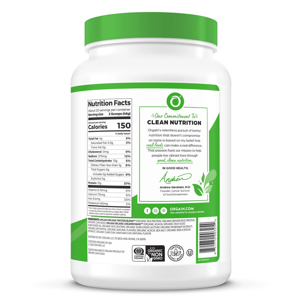 Organic Vegan 21g Protein Powder Vanilla Bean 2.03lb Q7164