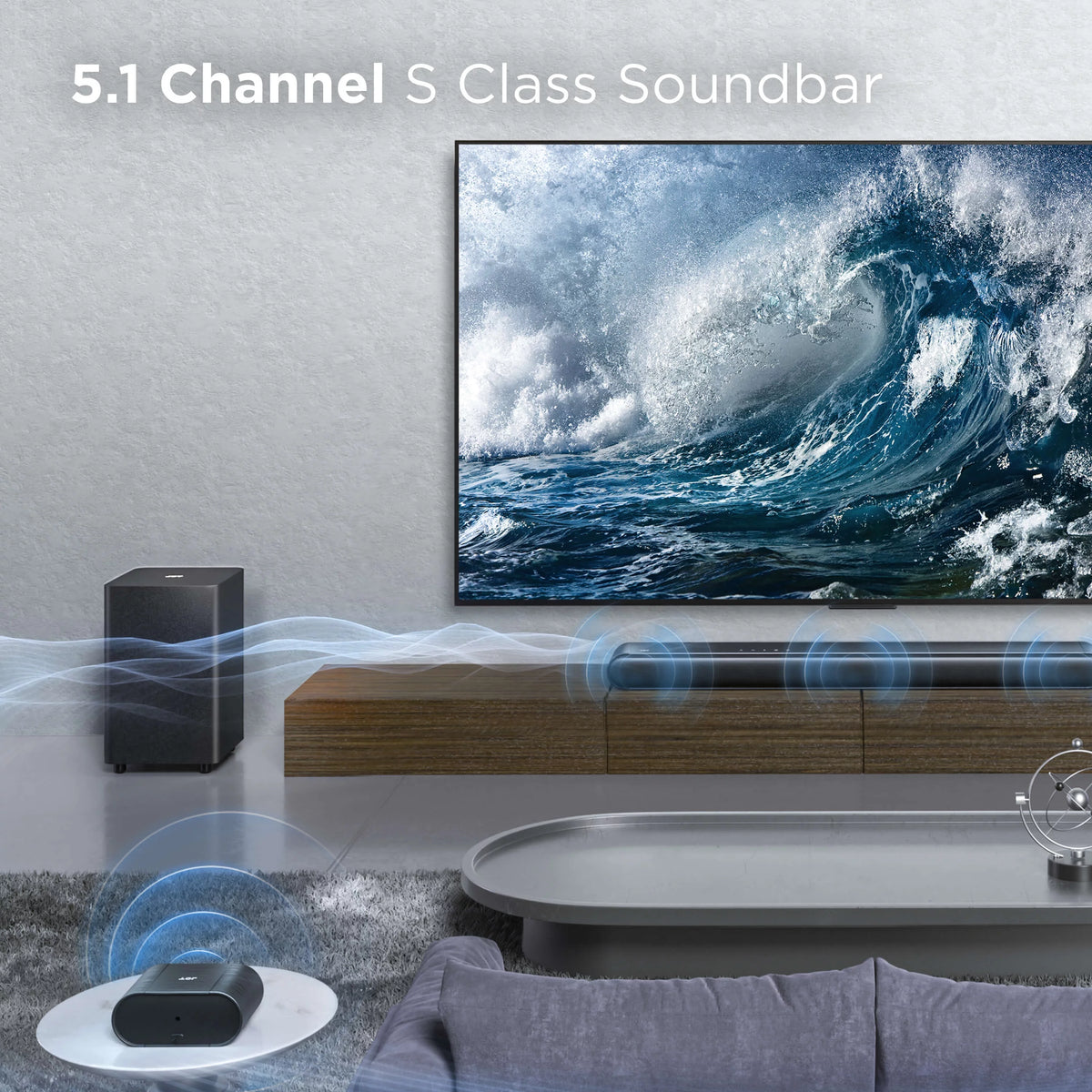 5.1 Channel Sound Bar with Wireless Subwoofer O3531