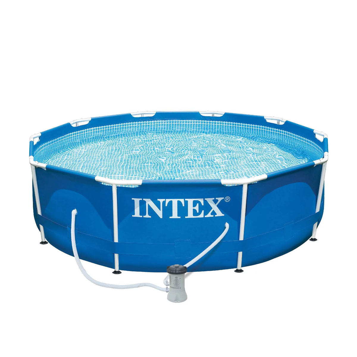 10' x 30 Metal Frame Round Outdoor Swimming Pool with Filter Pump & Cover U694