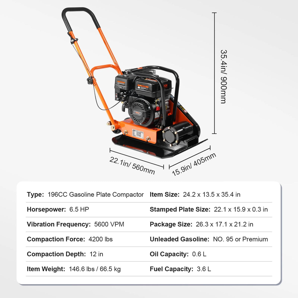 2.8 HP Walk-Behind Plate Compactor C2034