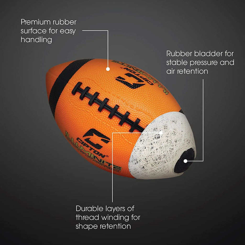 Light Up Official Size Water Resistant Football with Pump I12810